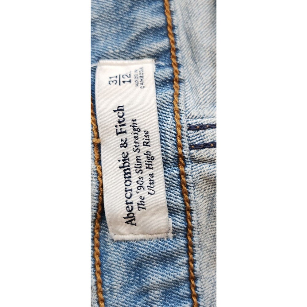 Abercrombie & F NWT The 90s Straight Ultra High Rise Jeans Sz 31/12R MSRP $100 - Picture 6 of 12